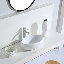 ERIDANUS Serie MALIE-S, Lavabo di Ceramica Bianco Lusso Lavandino Lavello Lavamano Lavabo da Appoggio Tondo Ovale Bacinella Lavandino Lavello per Bagno Casa Bidet Lavabo