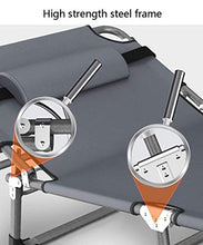 XUSHEN-HU Sedia Pieghevole Heavy Duty con Cuscino, Grigio Extra Largo Sdraio for Il Campeggio Esterno, 350kg