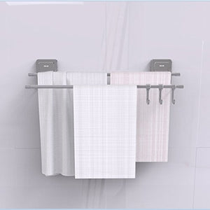 MBYW Portasciugamani Moderno Minimalista Portasciugamani Elegante per Il Bagno di Moda Portasciugamani da Bagno Multifunzione in Acciaio Inox con Doppio Ganci in Acciaio Inossidabile