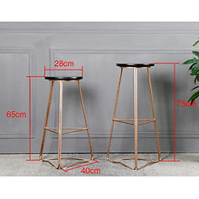 AOWU Bar Altezza Sgabello Tranciato di Legno di Sicurezza 3 Colori Retro Fine Industrial Style Legno Sgabelli Bar Industriale della Sedia (Color : Rose Gold, Size : 75cm)