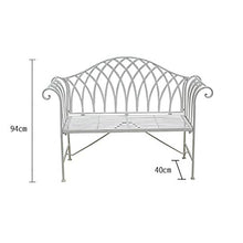 Panca da Giardino In Metallo Panca da Giardino da Esterno,Balcone Cortile Per Il Tempo Libero Doppio Sedile,Seduta Portico Con Schienale E Braccioli,Panchina D'ingresso Per Mobili Da Giardino Pensil