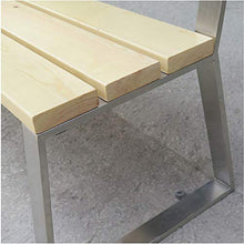 Outdoor furniture Panchina da Giardino in Metallo panchina da Giardino, 3 panche da terrazza con staffe per Gambe da Tavolo in Acciaio Inox con doghe in Legno, 150 x53x82 cm