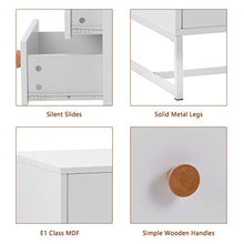 WGYDREAM Comodino Comodino Bianco con 2 Cassetti Comodino Comodino Comodino con Maniglie in Legno per Soggiorno, Camera da Letto, Corridoio, Ufficio