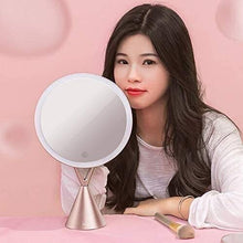 Specchio di Trucco Illuminato LED con 30 Rotazione Trucco Rotondo Base Antiscivolo