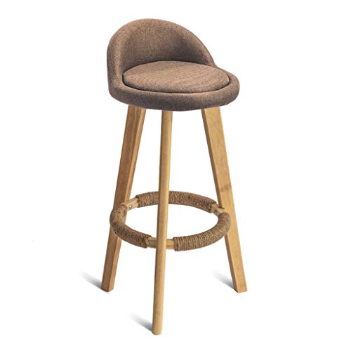 CSQ-Confortevole Sgabello in Legno, Sedia di Svago casa Tre Bracci Barra di Supporto Sgabello Alto Bancone Schienale Sedia Altezza Sella: 70cm Mobili Decorativi (Color : B)