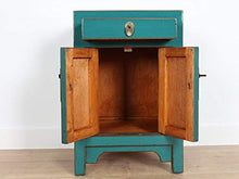 Yajutang Cassettiera cinese comodino in legno massello turchese