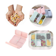Oumefar Portapillole Magnetico Pieghevole per portapillole settimanale a Vite Organizer Settimanale per Pillole (Pink)
