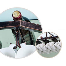 Portabottiglie per vino rosso, Portabottiglie da bar, Ferro da stiro in metallo bianco / bronzo Altezza regolabile Bancone da bar Cantinetta per vino Tazza multipla Bicchieri da vino Portabevande per