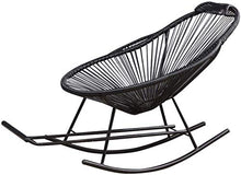 Sedia a dondolo reclinabile reclinabile in rattan nero Mobili da giardino con poggiapiedi e braccioli per bambini Asilo nido per adulti Lettini reclinabili Sedie a sdraio reclinabili per patio piscina