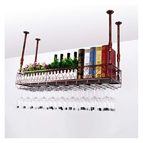 CCFENG Hanging Cup Holder, Supporto Creativo del Vino, Vino Holder, Titolare Wine Bar, Holder KTV Speciale (Color : Bronze, Size : 80 * 25cm)