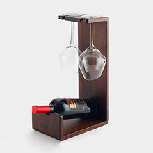 Porta Vino Legno Indipendente Wine Rack Dell'organizzatore di Immagazzinaggio for I Piani Cucina, Tavolo, Dispensa, Tenere Premuto 1 Bottiglie di Vino E 2 Bicchieri, Noce