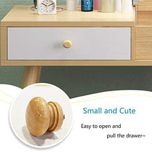 2-pollici-1 Specchiera Tavolo Cosmetici Con Sgabello Imbottito,Vanity Toeletta Da Trucco Con Flip Top Mirror,Multifunzione Scrivania Assemblaggio Facile,2 Cassetti-Naturale 100x45x112cm(39x18x44inch)