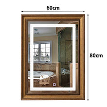 PIGE Specchio cosmetico, Specchio da Bagno a LED da 800 × 600mm, Specchio per Il Trucco Specchio per rasatura, Funzione Touch-Anti-Fog