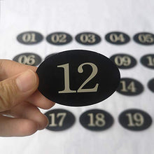 Targhetta con numero dotata di nastro adesivo, per armadietto e porta, colore nero, numeri da 01 a 100