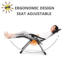 PAKUES-QO Lettino Prendisole Pieghevole con portabicchieri Lounge Patio Chairs Zero Gravity per Piscina, Patio, Spiaggia, Cortile Nero