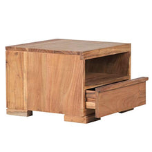 FineBuy Comodino Letto Legno Massello Acacia 40x30x40cm Stile Moderno | Consolle Notturna con cassetto | Comodino da Notte