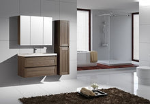 Jindoli - Set completo di mobili da bagno, 100 cm, colore: marrone, con 1 mobile da bagno a 2 cassetti + un mobile alto a specchio a 3 ante e una colonna 2 ante reversibile.