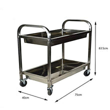 Quattro Ruote Portatile Strumento di archiviazione Carrello Carrello da Cucina in Acciaio Inox for Auto da Pranzo Mobile for Auto conveniente Hotel Argento 75X40X83.5 Utility Cart