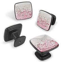 Colorful minimalistic geometric pattern with small hearts Pomelli per Porta Set di 4 Pomelli per Mobili Manopole per Cassetti Cucina Armadio Vetro