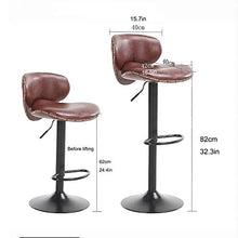 XM&LZ Sgabelli da Bar Contatore Altezza Regolabile Sedia Swivel Bar,Moderno Pelle Pu Sgabelli da Banco Cucina,Sgabelli da Barra Swivel con Indietro-Rosso 17x16x16in