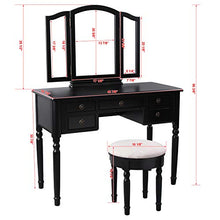 zhangfengjiao Comò Camera da Letto in Legno Massello, Comò con Sedia, Cassetto E Specchio, Mini Specchiera Minimalista Moderna, Adatta per Camera da Letto, Bagno