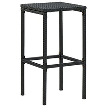 vidaXL Set Bar da Giardino 7 pz con Cuscini in Polyrattan Nero