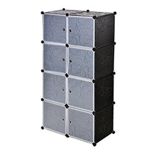Fai da te in plastica armadio armadio opaco ricci Patterned design 8-cube Storage con traslucido a righe porte per oggetti personali, vestiti, scarpe --- UK stock (8 Cube _ bianco)