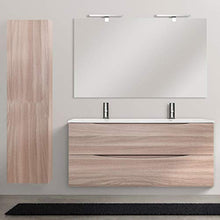 Bagno Italia Mobile Arredo Bagno Light 120cm sospeso doppio lavabo rovere con due cassetti soft close Mobili I