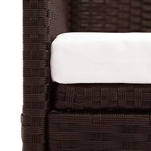 SKM Divano da Giardino con Tettoia in Polyrattan Marrone