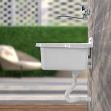 Pilozzo Lavatoio in Resina, 58x45 cm Bianco, con Portasapone, Ideale per Installazione a Muro