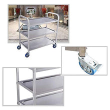 Carrello di Servizio per la Fornitura/Carrello con Ruote in Acciaio Inossidabile a 3 Strati, Silenzioso e indossabile, Rimovibile, Adatto per la ristorazione in Hotel/Attrezzature mediche/Carr