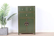 Yajutang credenza cassettiera cinese 3 cassetti 2 ante verde oliva