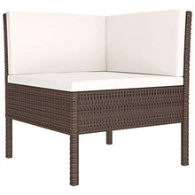 Festnight 6 pz Set Divano da Giardino, Salotto da Giardino con Cuscini, Divani Modulari da Esterno, Divano da Giardino, in Polyrattan Grigio