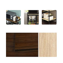 ChangDe Quattro Ruote Portatile Strumento di archiviazione Carrello Carrello da Cucina Bagno Ristorante Acciaio al Carbonio Carrello in Legno di Noce 2 Colori 73X35X85CM Utility Cart (Color : Brown)