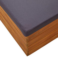 Tidyard Divano Centrale Modulare con Cuscini Legno Massello Acacia,Divano su Pallet,Divano da Esterno,68 x 68 x 60 cm,Grigio Scuro