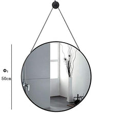 SHU XIN Specchio da Bagno Specchio Rotondo per Il Trucco Specchio da Bagno a Prova di Esplosione per WC da Parete Specchio per Uso Domestico Cornice Nera Specchio Argento HD Φ50cm