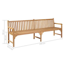vidaXL Panca da Giardino con Cuscino Talpa 240 cm in Massello di Teak