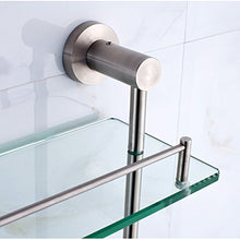 Dongyd Mensola del Bagno di Vetro della Doppia Fila, scaffale d'attaccatura della mensola della Parete del Bagno dell'Acciaio Inossidabile 304, 39.5 * 13 * 42cm