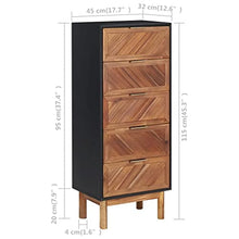 vidaXL Legno Massello di Acacia e MDF Credenza Madia Mobile Basso Armadio Armadietto Mobili Arredo Arredamento Cassapanca Portaoggetti 45x32x115 cm