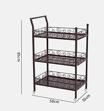 Carrelli portaoggetti Carrello per stazione Styling Beauty Beauty Salon con maniglie Brown, Carrello di stoccaggio per carrello di stoccaggio 3 Tiers I will take action now (Color : Style2)