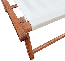 Erst-Holz 5 Varianti/Colori di Tessuti per Robusta Sedia a Sdraio particolarmente Larga V-10-500, Colore di Stoffa:Bianco/Ecru