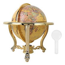 Mappamondo antico impermeabile con staffa in metallo e mappamondo base con bussola, per arredo scrivania(25cm)