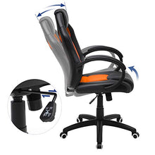 SONGMICS Poltrona Girevole da Ufficio, Direzionale, Ergonomica, Portata Massima 150 kg, Arancione