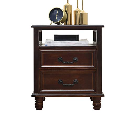 Comodino Household Addensare Legno Solido Studio Camera Locker Doppio pompaggio Corridoio A Pavimento Multifunzione Storage Box 35X32X55cm FANJIANI (Color : Walnut)