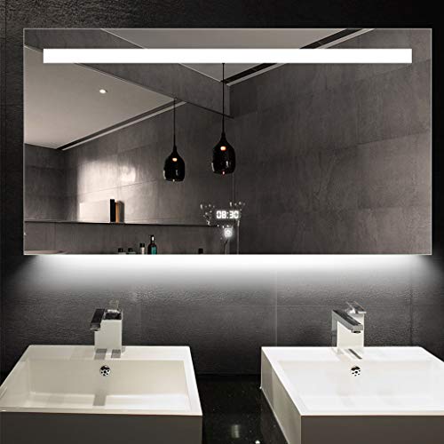 Mirror Specchio da Bagno Illuminato Specchio a LED con Touch Screen Leggero Tempo di visualizzazione dello Specchio da Bagno Quadrato antirumore Intelligente a Parete
