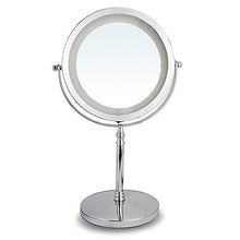 Specchio Trucco del LED, Ingrandimento 1X / 10X, Specchio Di Ingrandimento, Specchio Luminoso per Cura della Pelle e Rasatura, Forma Rotonda