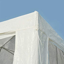 Outsunny Tenda Gazebo da Giardino Pieghevole con Zanzariera Rimovibile in Metallo e PE, 595x295x255cm Bianco