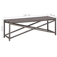 Tidyard Panchina da Giardino 120 cm in Polyrattan Grigio, Panchina da Giardino, Panchina da Esterno 120 x 40 x 43 cm
