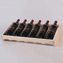 Wine Rack Fyxd Legno Grezzo cremagliera di Vino Ornamento portabottiglie in Legno massello espositore Vino armadietto Vino 6 Bottiglie Regalo del papà