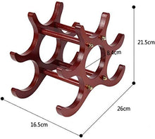 Leifeng Tower Classico Wine Rack di Legno Solido Desktop Rosso Scuro Continentale Semplice e Durevole Luogo Solida e Stabile 6 Bottiglie di Vino Creativo Wine Rack Decoration